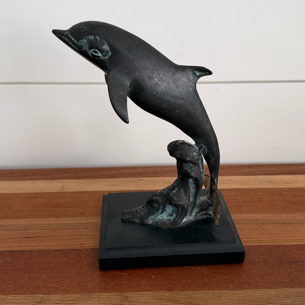 Vintage Brass Jumping Dolphin by SPI 7.5”